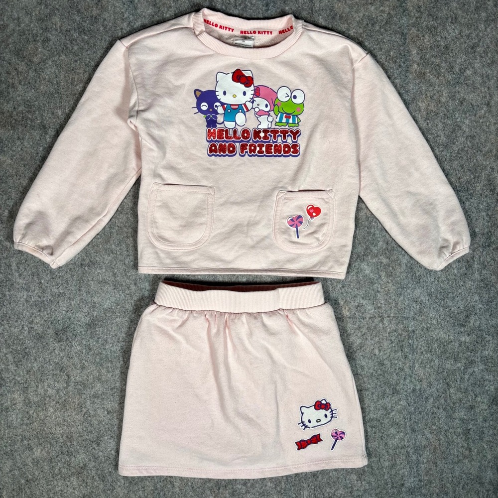 Sanrio Hello Kitty and Friends Sweatshirt Skirt Set Girls 5T Pink SCPL02B